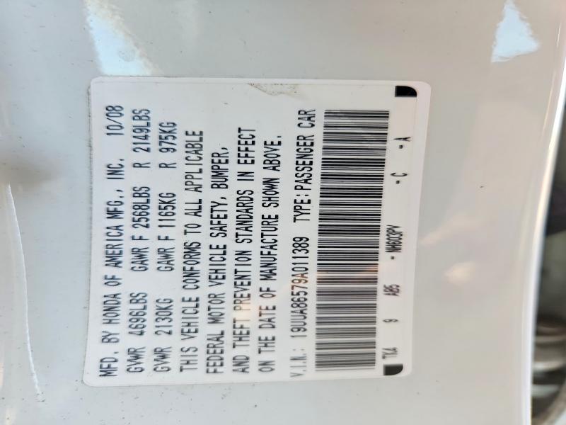 Aukcja sprzedaży 2009 Acura Tl, vin: 19UUA86579A011389, numer aukcji: 49136646