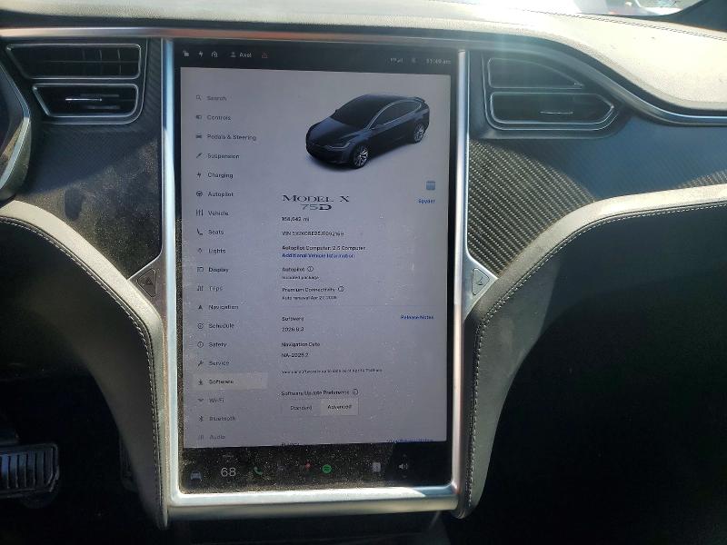 2018 Tesla Model X მანქანა იყიდება აუქციონზე, vin: 5YJXCBE25JF092169, აუქციონის ნომერი: 49979756