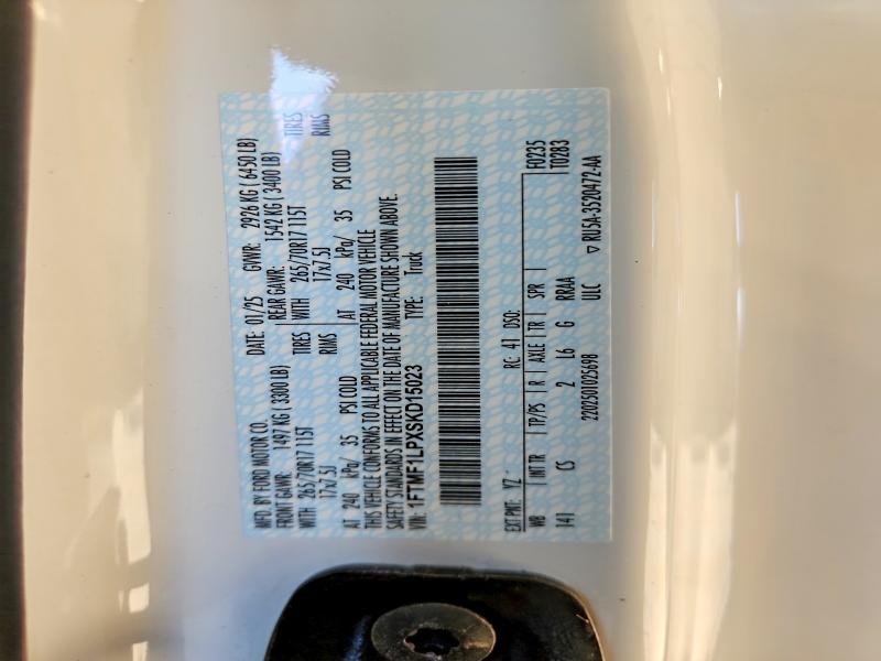 2025 Ford F150 მანქანა იყიდება აუქციონზე, vin: 1FTMF1LPXSKD15023, აუქციონის ნომერი: 51148406