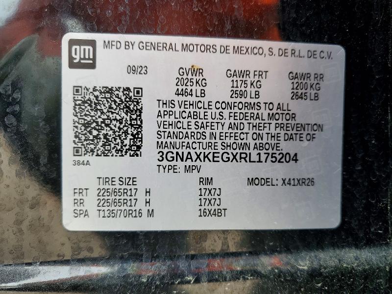 Продаж на аукціоні авто 2024 Chevrolet Equinox, vin: 3GNAXKEGXRL175204, номер лоту: 49945246