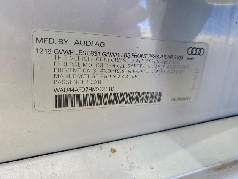 Продажа на аукционе авто 2017 Audi A8, vin: WAU44AFD7HN013118, номер лота: 50230586