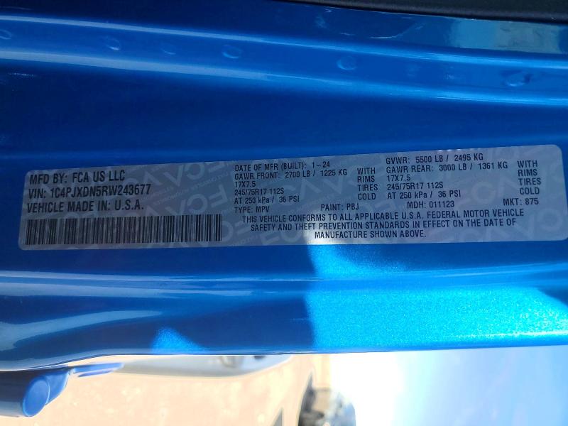 Aukcja sprzedaży 2024 Jeep Wrangler, vin: 1C4PJXDN5RW243677, numer aukcji: 49630316