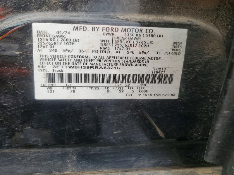 Продаж на аукціоні авто 2024 Ford Maverick, vin: 3FTTW8H39RRA63216, номер лоту: 50162166