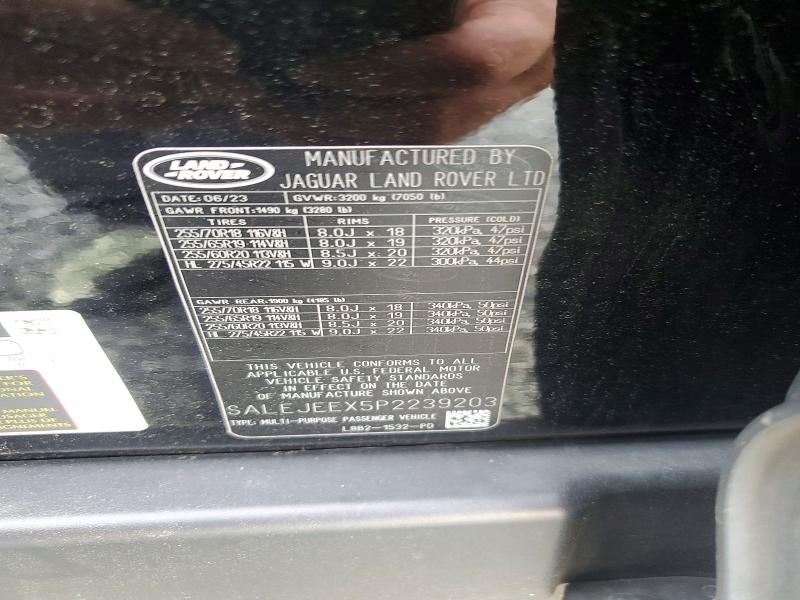 51940906 :رقم المزاد ، SALEJEEX5P2239203 vin ، 2023 Land Rover Defender مزاد بيع
