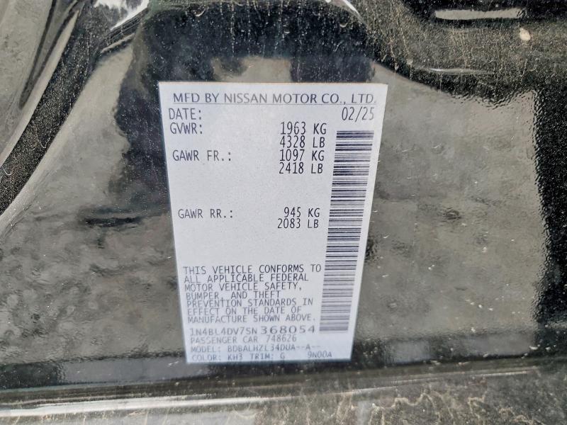 Продажа на аукционе авто 2025 Nissan Altima, vin: 1N4BL4DV7SN368054, номер лота: 51662766