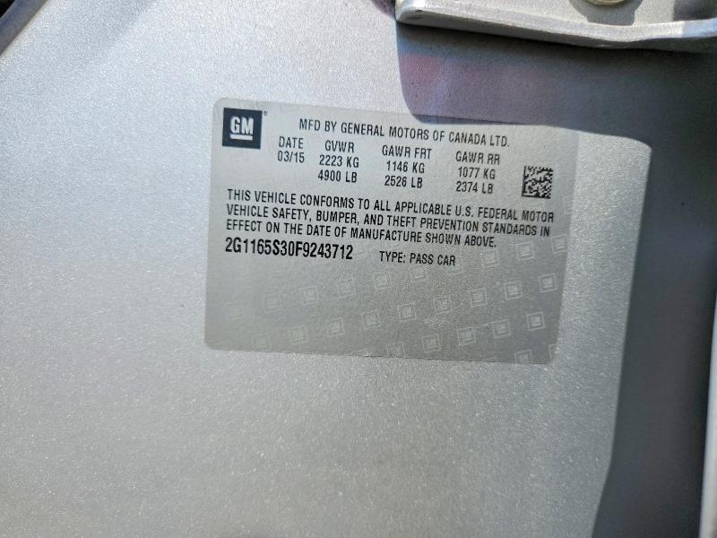 Продаж на аукціоні авто 2015 Chevrolet Impala, vin: 2G1165S30F9243712, номер лоту: 49119006