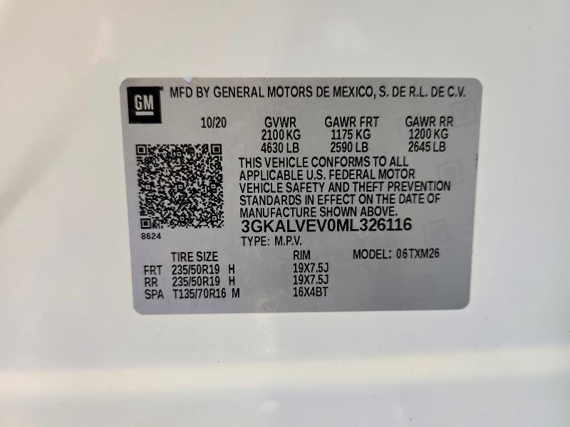 Aukcja sprzedaży 2021 Gmc Terrain, vin: 3GKALVEV0ML326116, numer aukcji: 50418476