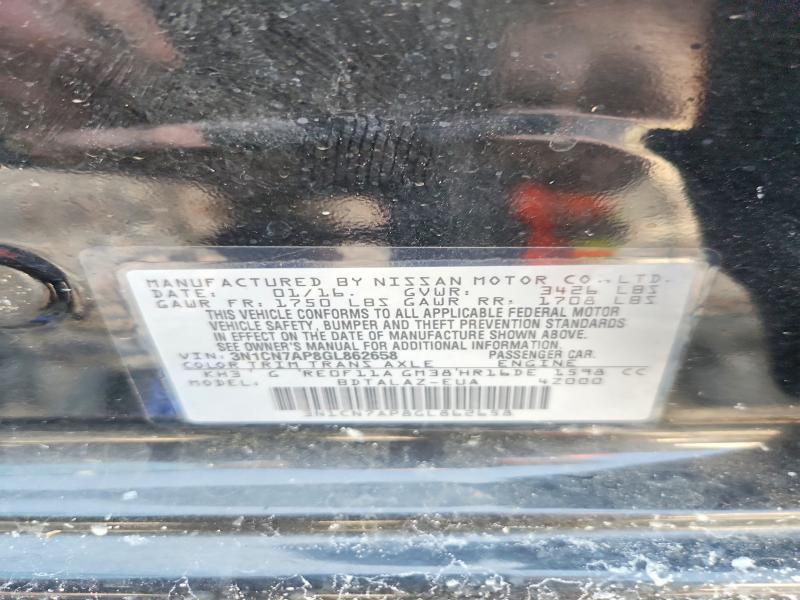 Продажа на аукционе авто 2016 Nissan Versa, vin: 3N1CN7AP8GL862658, номер лота: 48495506