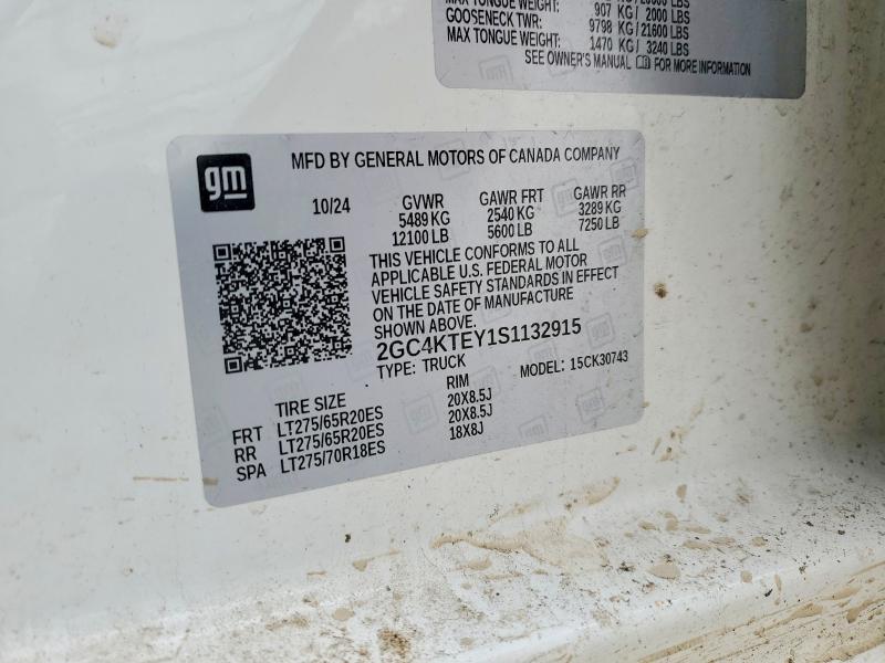 2025 Chevrolet Silverado მანქანა იყიდება აუქციონზე, vin: 2GC4KTEY1S1132915, აუქციონის ნომერი: 51542446