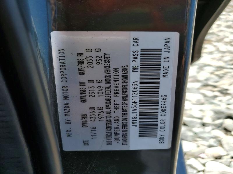Aukcja sprzedaży 2017 Mazda 6, vin: JM1GL1V56H1120634, numer aukcji: 50429516