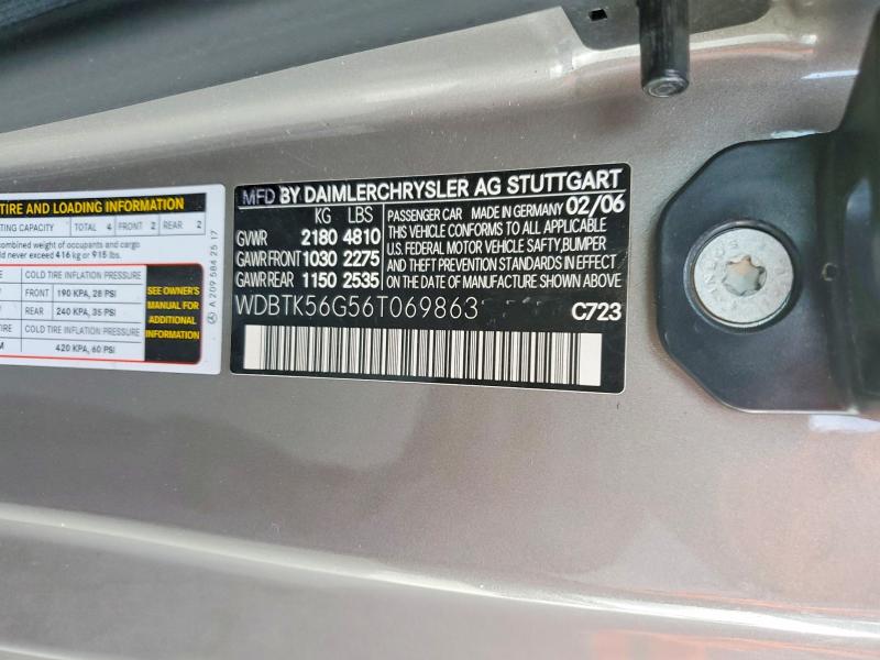 Продаж на аукціоні авто 2006 Mercedes-benz Clk, vin: WDBTK56G56T069863, номер лоту: 48630856