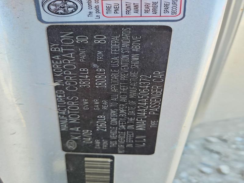 2010 Kia Forte მანქანა იყიდება აუქციონზე, vin: KNAFU4A24A5064372, აუქციონის ნომერი: 50817326