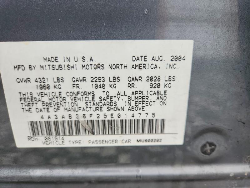 Aukcja sprzedaży 2005 Mitsubishi Galant, vin: 4A3AB36F25E014775, numer aukcji: 51512576