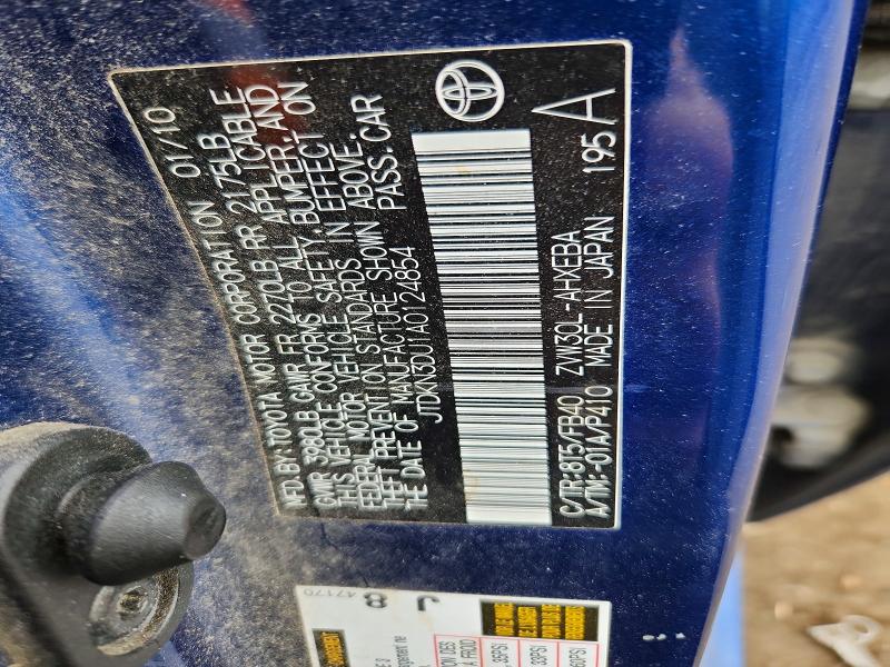 Aukcja sprzedaży 2010 Toyota Prius, vin: JTDKN3DU1A0124854, numer aukcji: 50263616