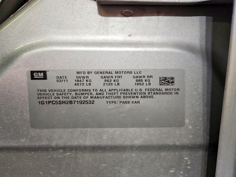 Продаж на аукціоні авто 2011 Chevrolet Cruze, vin: 1G1PC5SH2B7192532, номер лоту: 51595856