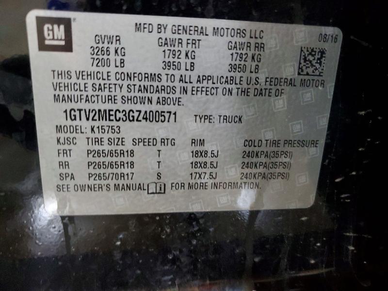 49646026 :رقم المزاد ، 1GTV2MEC3GZ400571 vin ، 2016 Gmc Sierra مزاد بيع