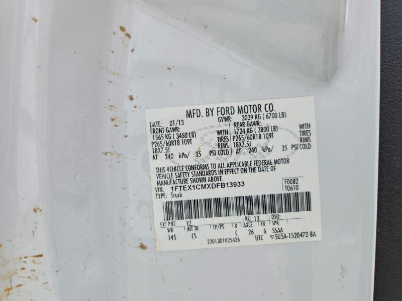 49949156 :رقم المزاد ، 1FTEX1CMXDFB13933 vin ، 2013 Ford F150 مزاد بيع