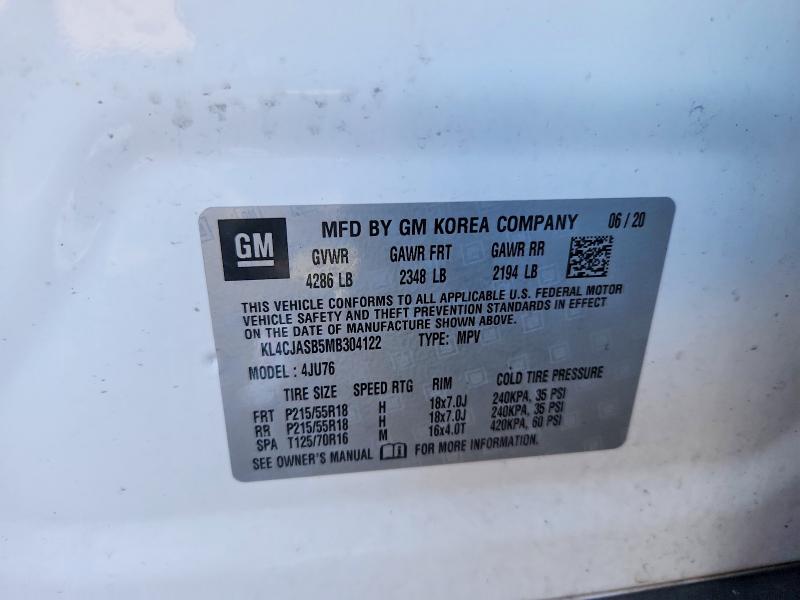 Продаж на аукціоні авто 2021 Buick Encore, vin: KL4CJASB5MB304122, номер лоту: 49393096