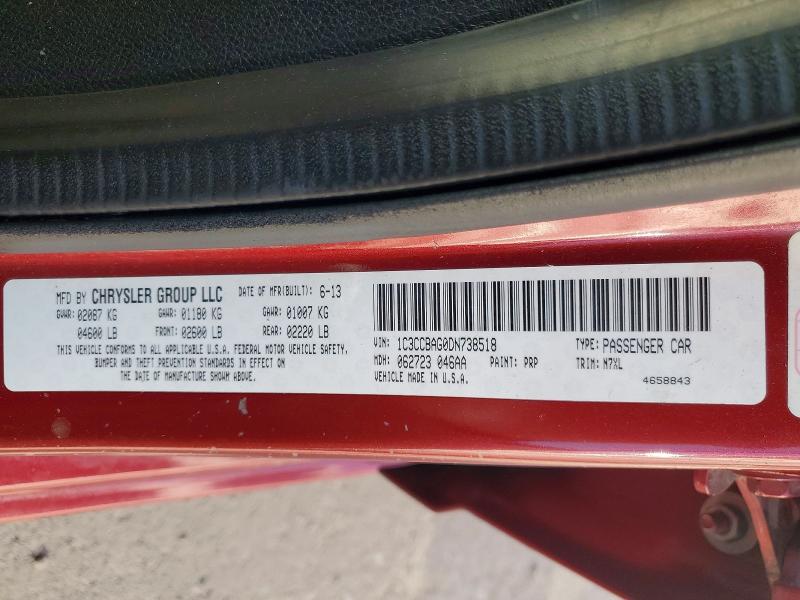 Aukcja sprzedaży 2013 Chrysler 200, vin: 1C3CCBAG0DN738518, numer aukcji: 50257576