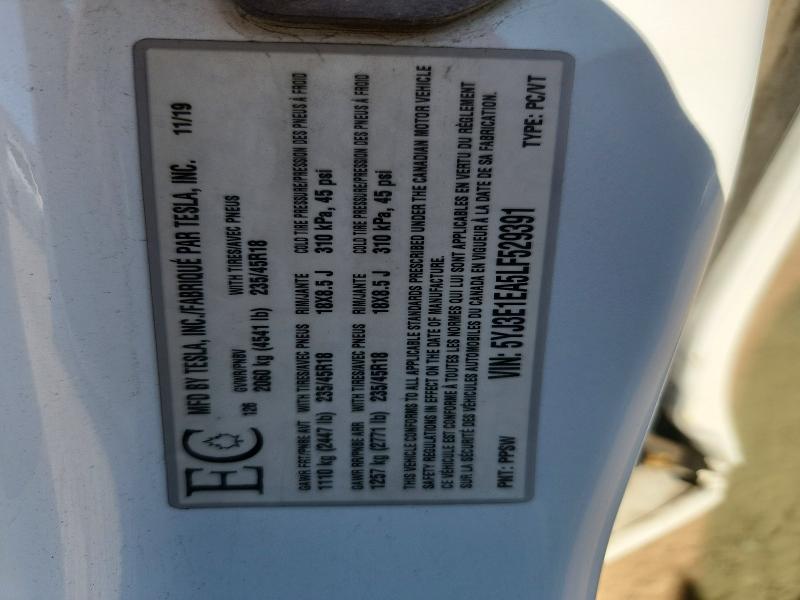 Продаж на аукціоні авто 2020 Tesla Model 3, vin: 5YJ3E1EA5LF529391, номер лоту: 51252256
