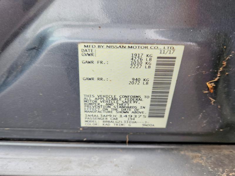 47994986 :رقم المزاد ، 1N4AL3AP9JC149375 vin ، 2018 Nissan Altima مزاد بيع