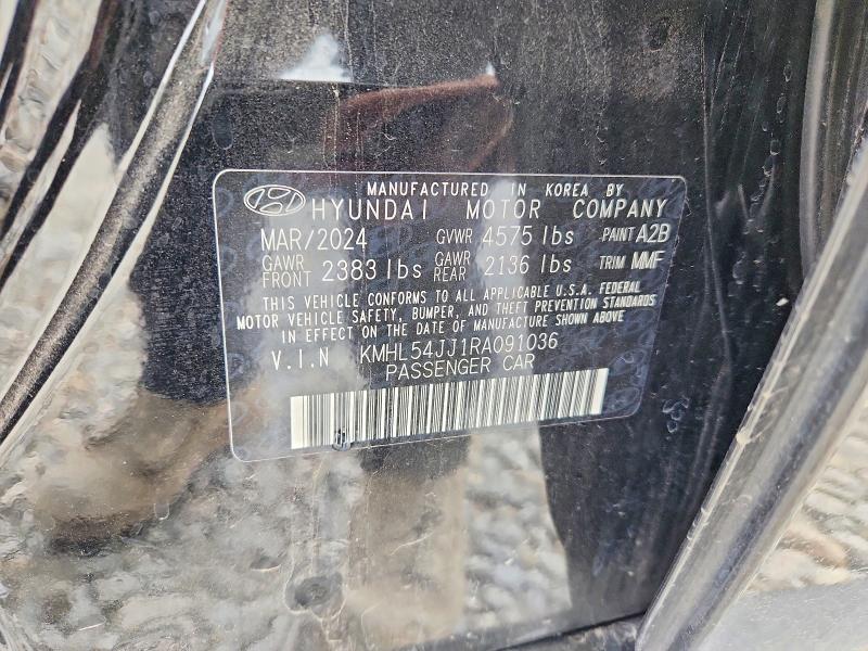2024 Hyundai Sonata Hybrid მანქანა იყიდება აუქციონზე, vin: KMHL54JJ1RA091036, აუქციონის ნომერი: 51532726