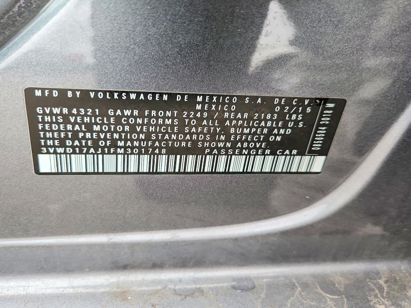 Продаж на аукціоні авто 2015 Volkswagen Jetta, vin: 3VWD17AJ1FM301748, номер лоту: 51671086