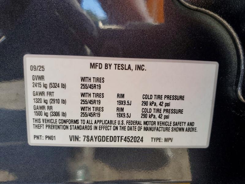 Продажа на аукционе авто 2026 Tesla Model Y, vin: 7SAYGDED0TF452024, номер лота: 51100286