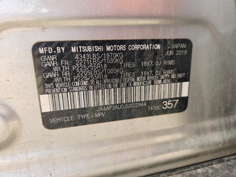 Продаж на аукціоні авто 2018 Mitsubishi Outlander Sport, vin: JA4AP3AU0JU022944, номер лоту: 50076596