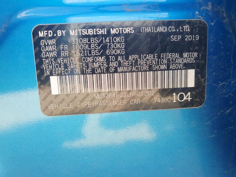 Продаж на аукціоні авто 2020 Mitsubishi Mirage, vin: ML32F4FJ3LHF01202, номер лоту: 50140756