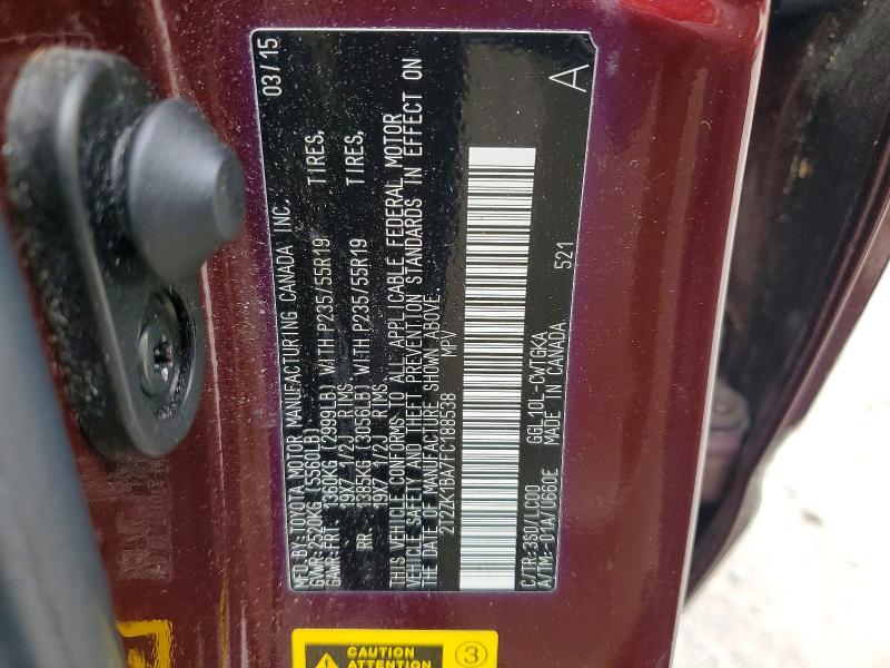 Продажа на аукционе авто 2015 Lexus Rx, vin: 2T2ZK1BA7FC188538, номер лота: 48308316
