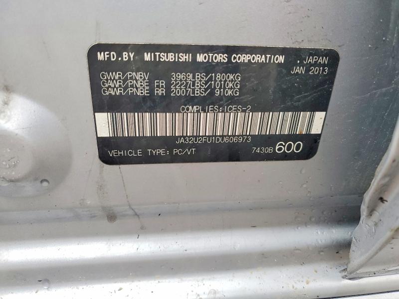 Aukcja sprzedaży 2013 Mitsubishi Lancer, vin: JA32U2FU1DU606973, numer aukcji: 49483766