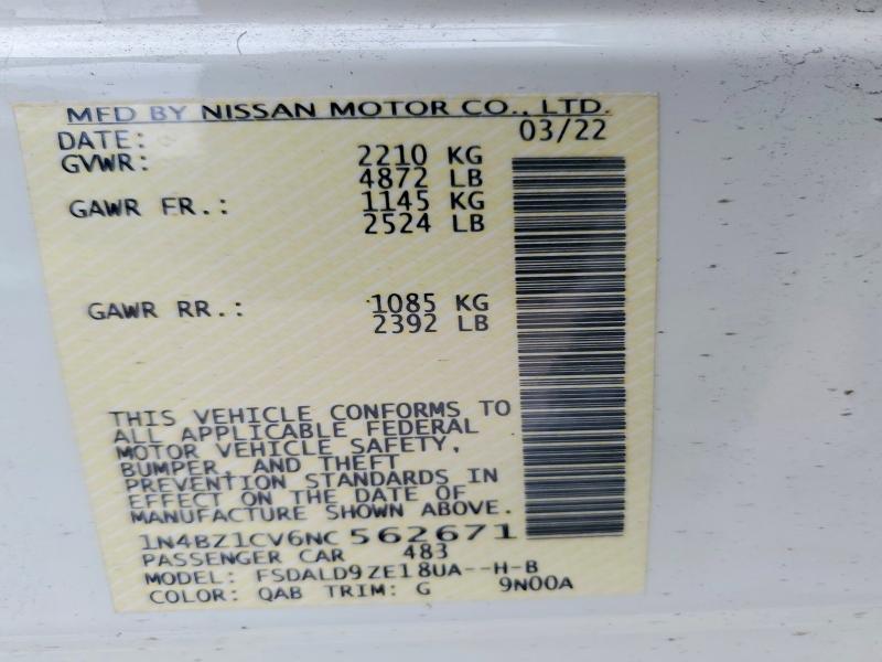 Продаж на аукціоні авто 2022 Nissan Leaf, vin: 1N4BZ1CV6NC562671, номер лоту: 51336006
