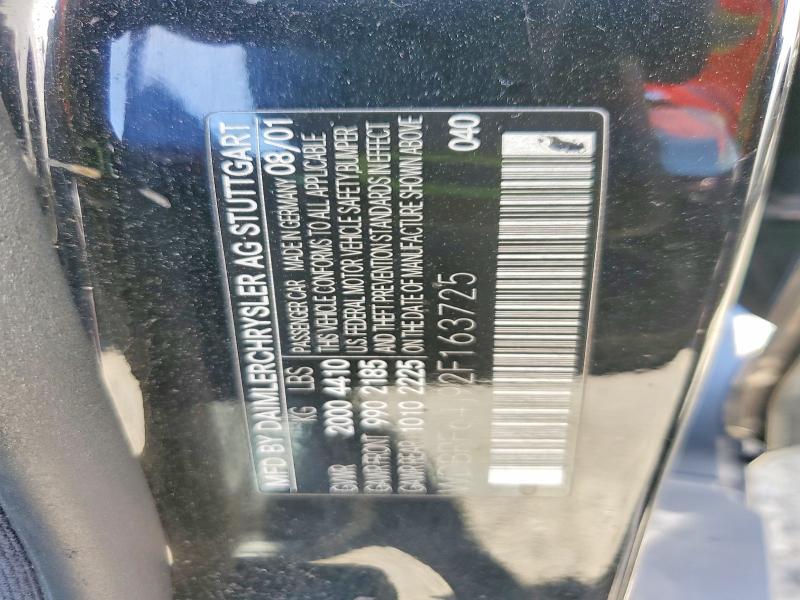 Aukcja sprzedaży 2002 Mercedes-benz C, vin: WDBRF64J92F163725, numer aukcji: 51821226