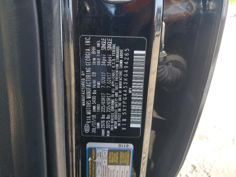Продаж на аукціоні авто 2019 Kia Sorento, vin: 5XYPG4A53KG494265, номер лоту: 49144306
