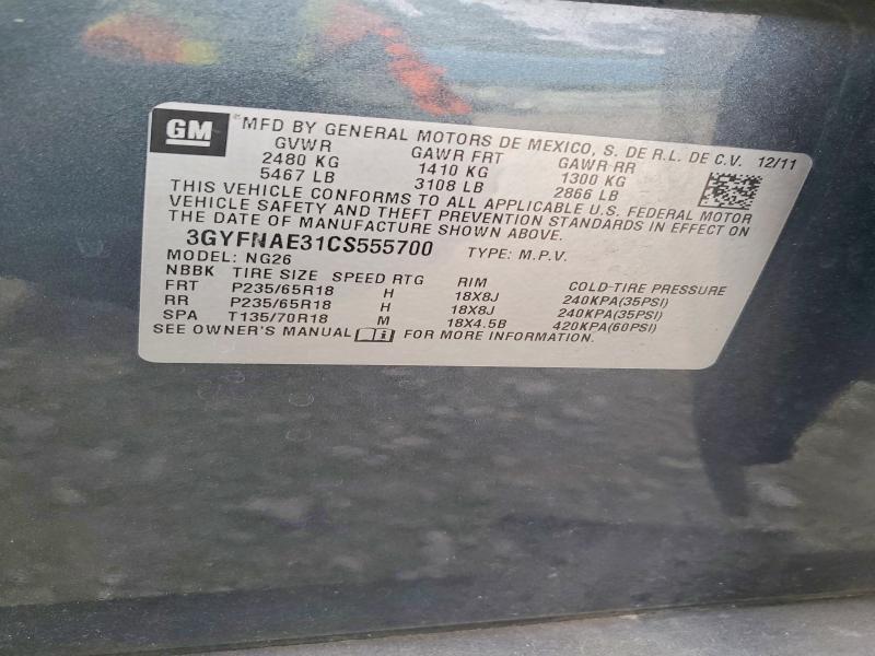 Aukcja sprzedaży 2012 Cadillac Srx, vin: 3GYFNAE31CS555700, numer aukcji: 49070276