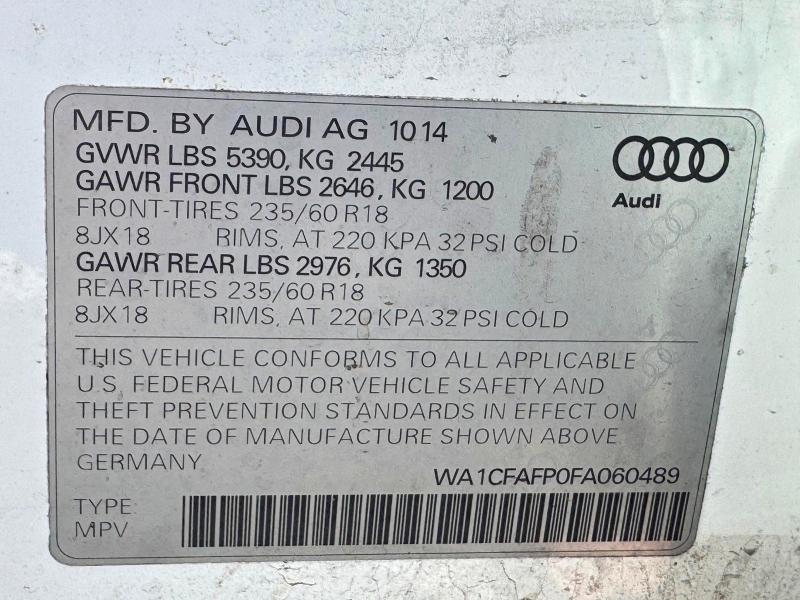 Продажа на аукционе авто 2015 Audi Q5, vin: WA1CFAFP0FA060489, номер лота: 51750676