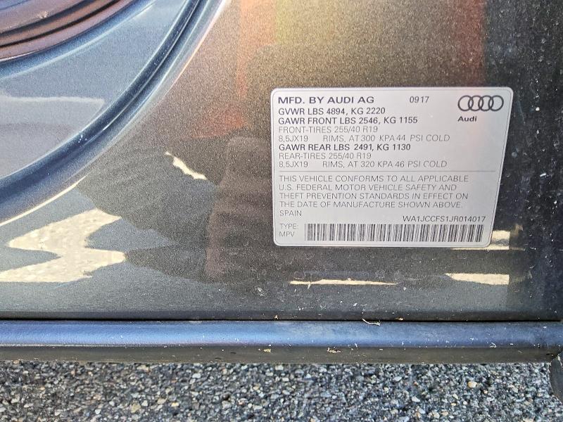 Aukcja sprzedaży 2018 Audi Q3, vin: WA1JCCFS1JR014017, numer aukcji: 48643486