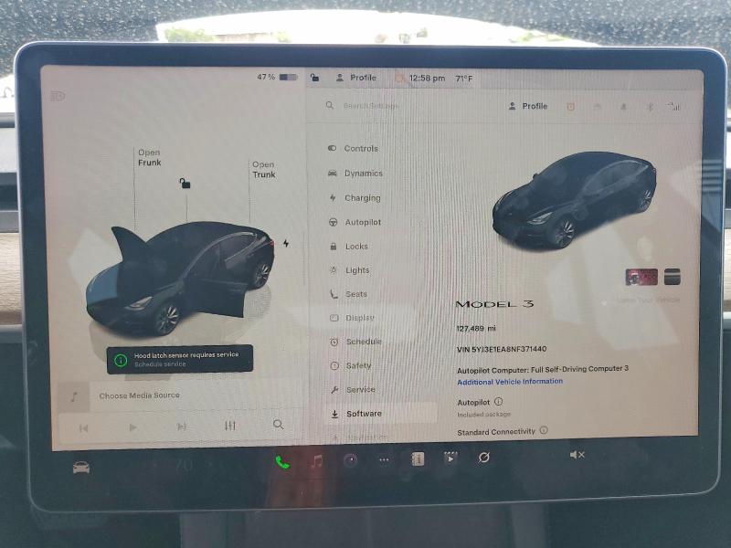 Aukcja sprzedaży 2022 Tesla Model 3, vin: 5YJ3E1EA8NF371440, numer aukcji: 48338426