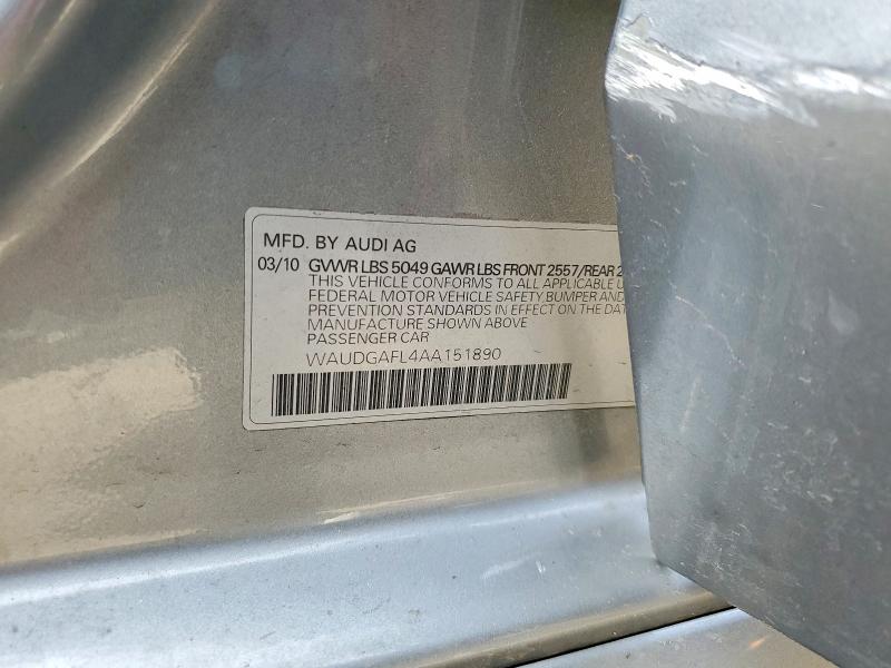 Продажа на аукционе авто 2010 Audi S4, vin: WAUDGAFL4AA151890, номер лота: 48975706