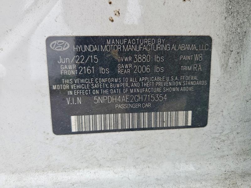 Продажа на аукционе авто 2016 Hyundai Elantra, vin: 5NPDH4AE2GH715354, номер лота: 51480966