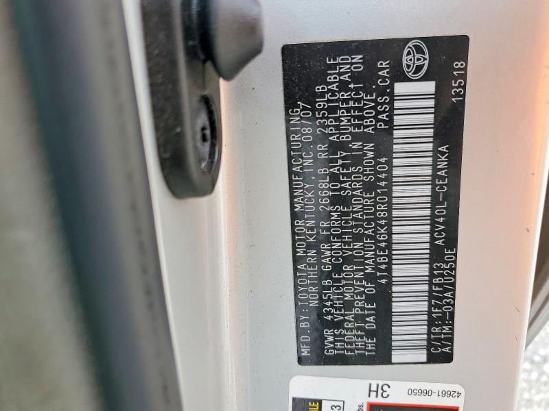 50062856 :رقم المزاد ، 4T4BE46K48R014404 vin ، 2008 Toyota Camry مزاد بيع