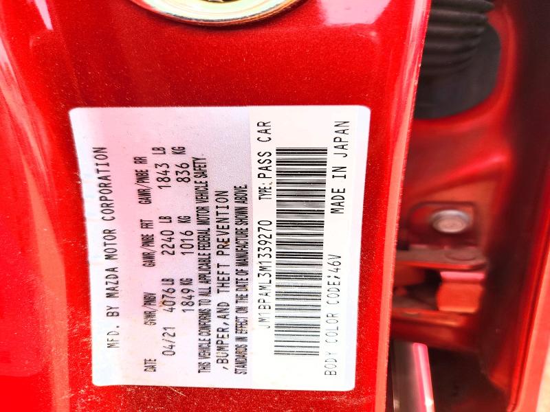 48045396 :رقم المزاد ، JM1BPAML3M1339270 vin ، 2021 Mazda 3 مزاد بيع