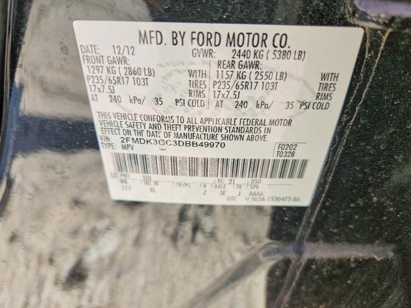 Продажа на аукционе авто 2013 Ford Edge, vin: 2FMDK3GC3DBB49970, номер лота: 50062636