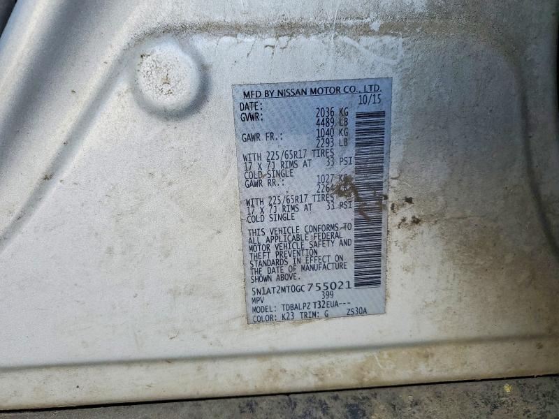 48933146 :رقم المزاد ، 5N1AT2MT0GC755021 vin ، 2016 Nissan Rogue مزاد بيع