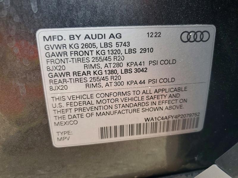 Aukcja sprzedaży 2023 Audi Sq5, vin: WA1C4AFY4P2079752, numer aukcji: 49434076