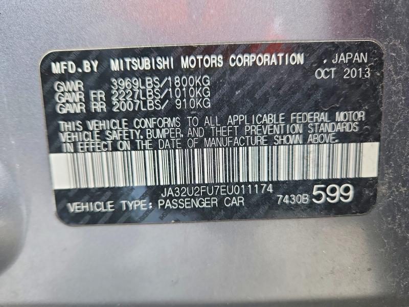 Продажа на аукционе авто 2014 Mitsubishi Lancer, vin: JA32U2FU7EU011174, номер лота: 50004176