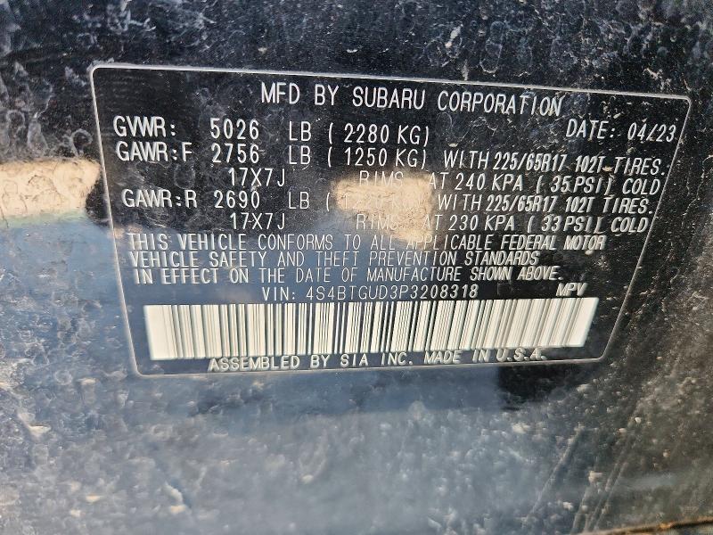 Aukcja sprzedaży 2023 Subaru Outback, vin: 4S4BTGUD3P3208318, numer aukcji: 51584886