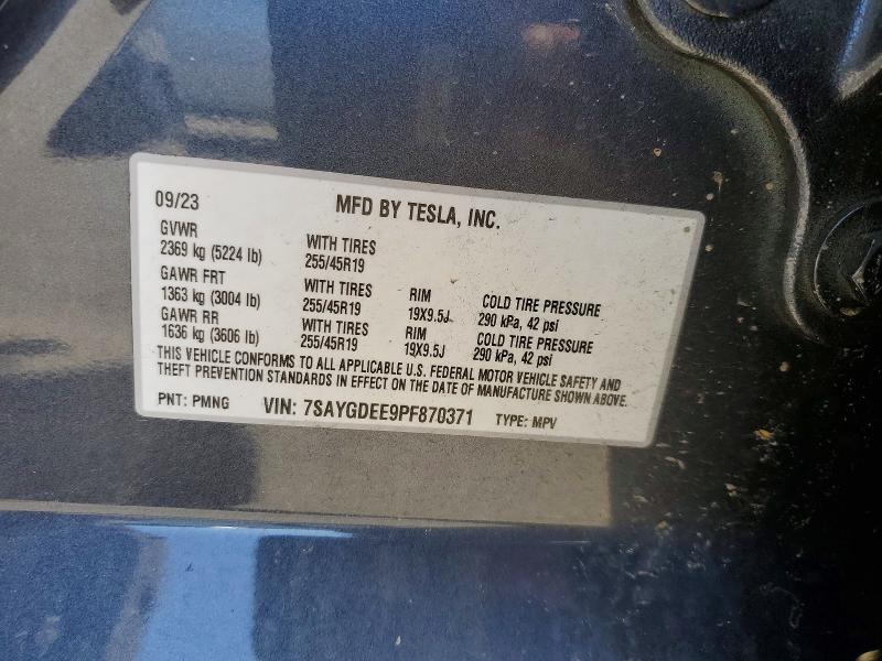 Продаж на аукціоні авто 2023 Tesla Model Y, vin: 7SAYGDEE9PF870371, номер лоту: 49866666