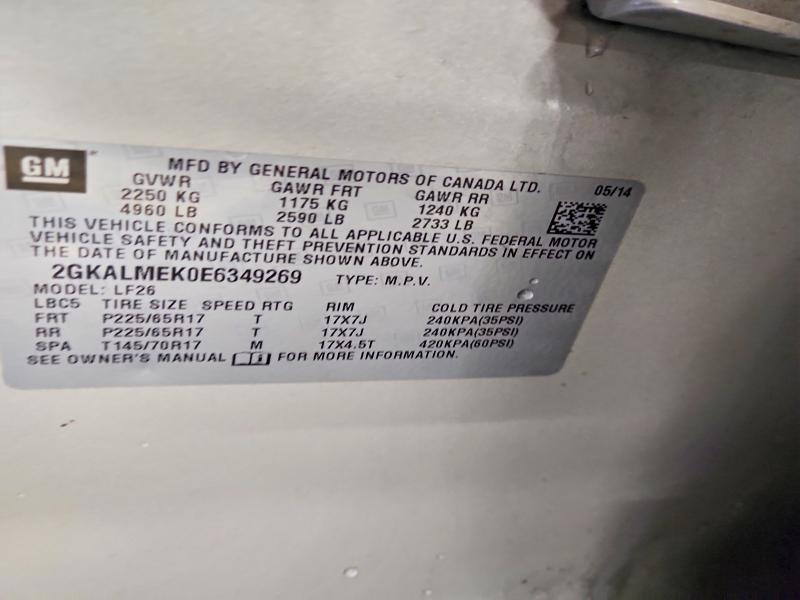 Aukcja sprzedaży 2014 Gmc Terrain, vin: 2GKALMEK0E6349269, numer aukcji: 48314426